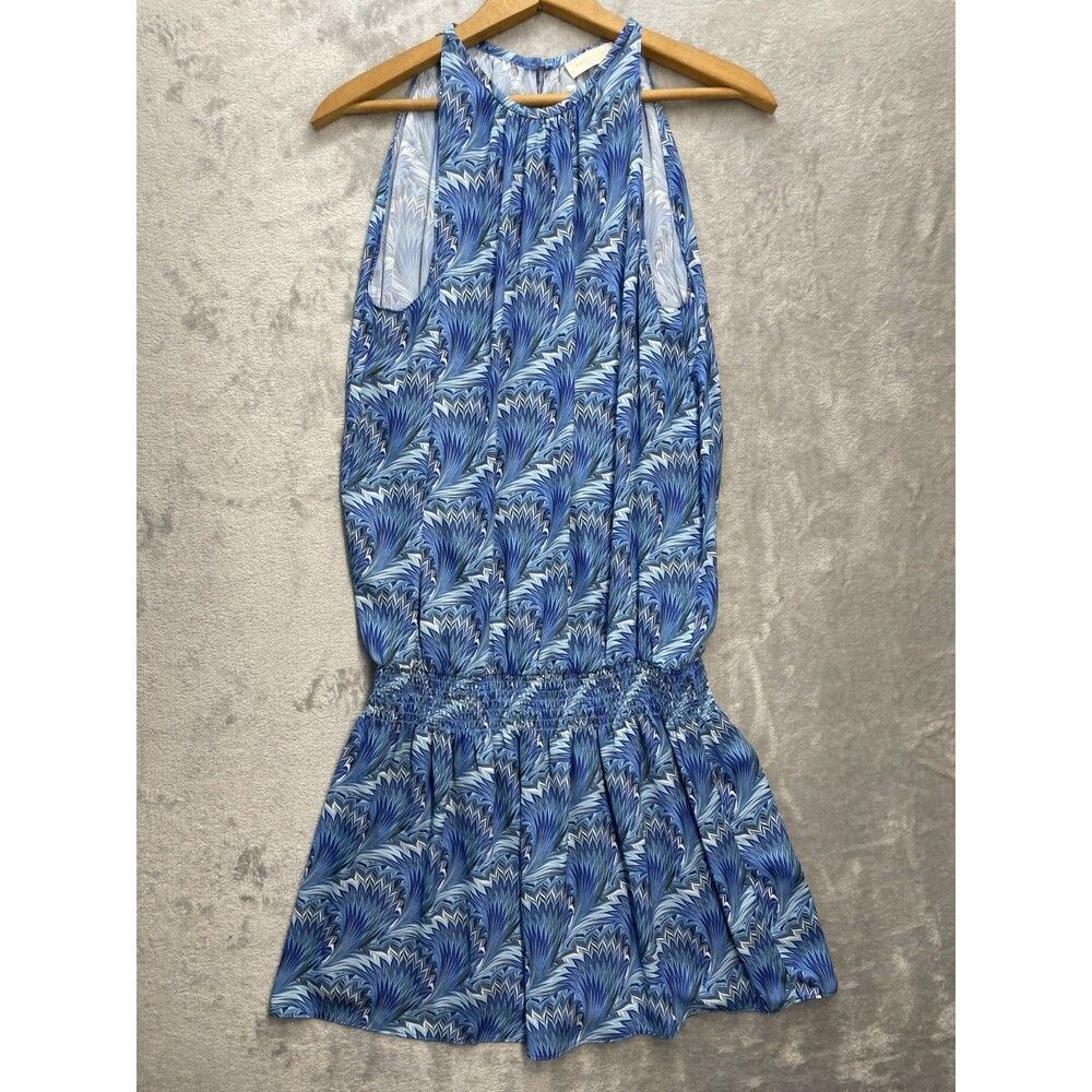 Ramy Brook Perry Drop Waist Blouson Print Dress Size S